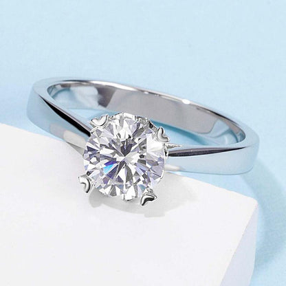 925 Sterling Silver Classic Round Cut Solitaire CZ Rings