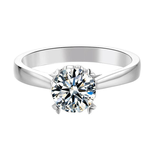 925 Sterling Silver Classic Round Cut CZ Love Solitaire Rings