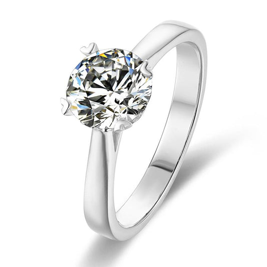 925 Sterling Silver Classic Round Cut Solitaire CZ Rings