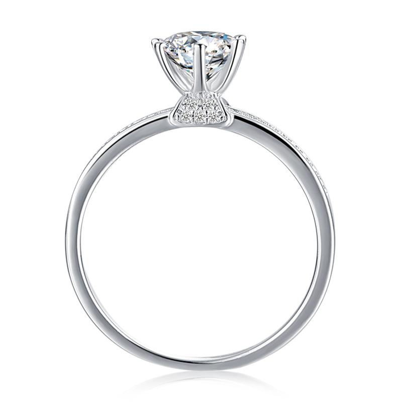 925 Sterling Silver Classic Round Cut Pave CZ Ring