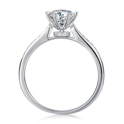 925 Sterling Silver  Classic Round Cut CZ Pave Rings