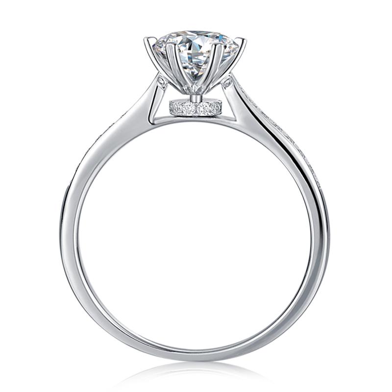 925 Sterling Silver  Classic Round Cut CZ Pave Rings