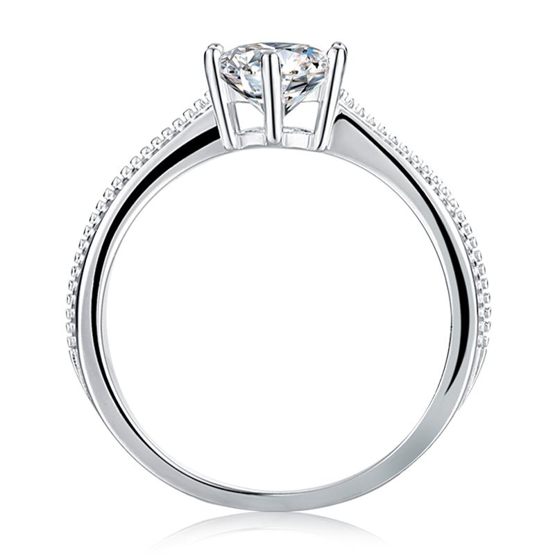 925 Sterling Silver Classic Round Cut CZ Commitment Solitaire Rings