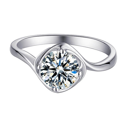 925 Sterling Silver Classic Round Cut CZ Bud Solitaire Rings