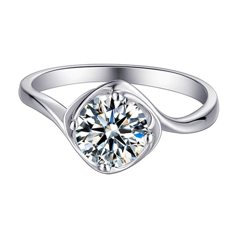 925 Sterling Silver Classic Round Cut CZ Bud Solitaire Rings