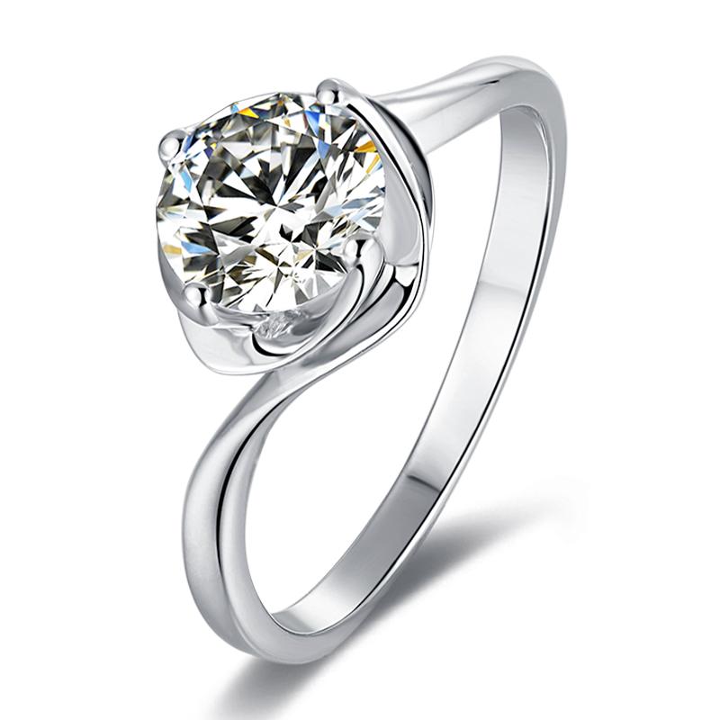 925 Sterling Silver Classic Round Cut CZ Bud Solitaire Rings