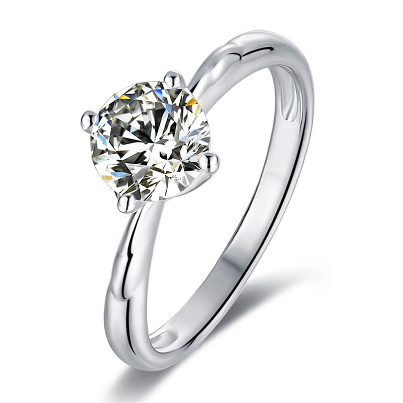 925 Sterling Silver Classic Round Cut CZ Diamond Solitaire Rings