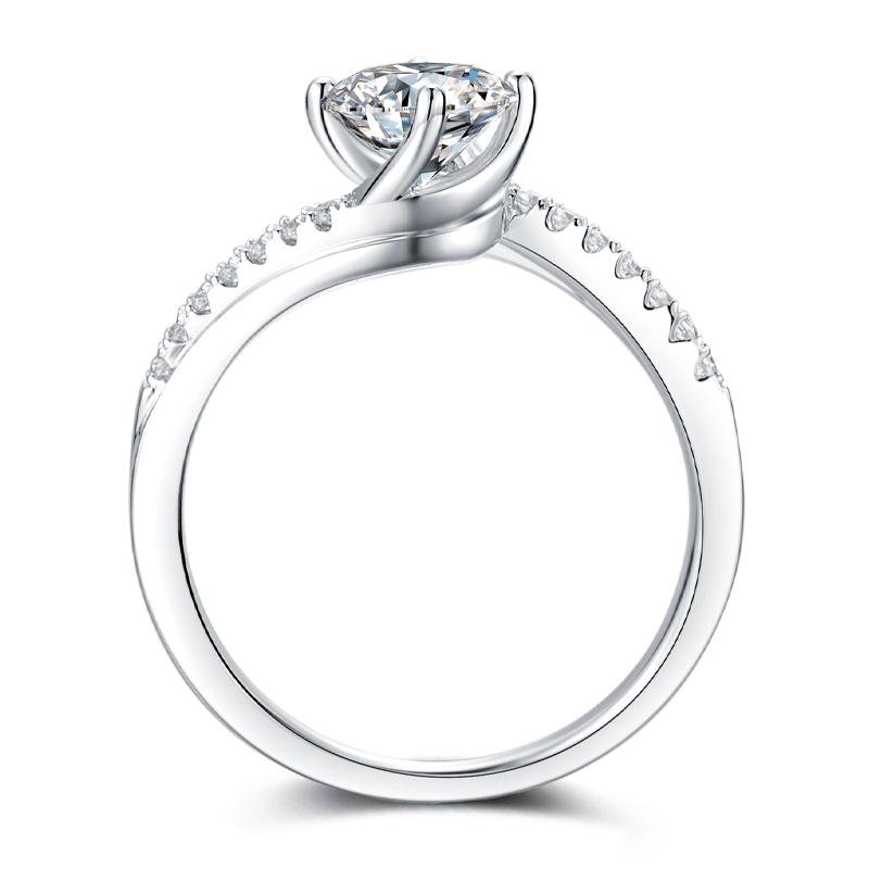 925 Sterling Silver Classic Round Cut Semi Pave CZ Ring