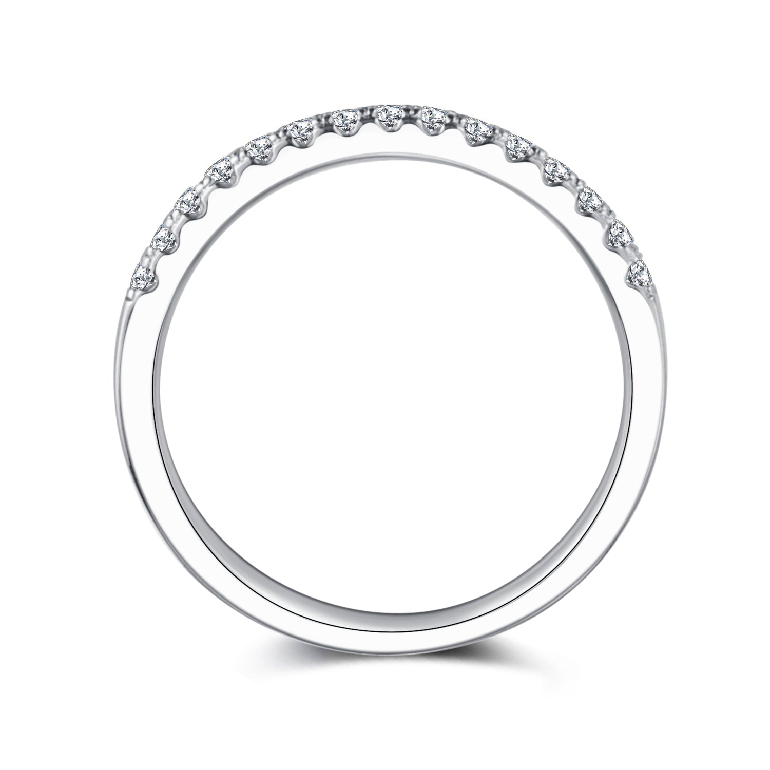 925 Sterling  Silver Round Cut Half Eternity Band 2