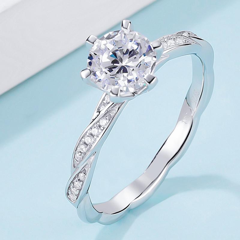 925 Sterling Silver Classic Round Cut CZ Happy Pave Rings