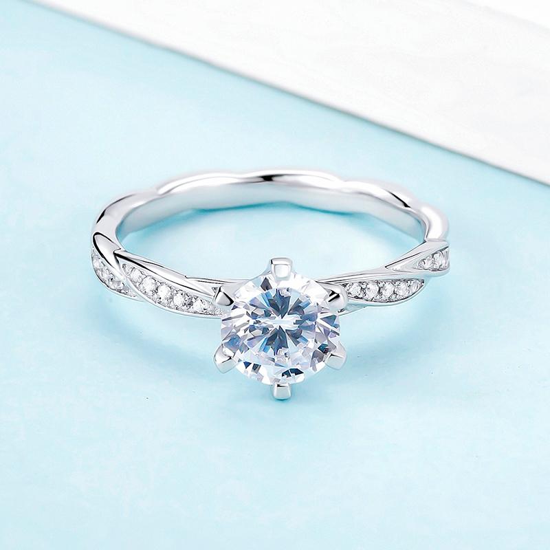 925 Sterling Silver Classic Round Cut CZ Happy Pave Rings