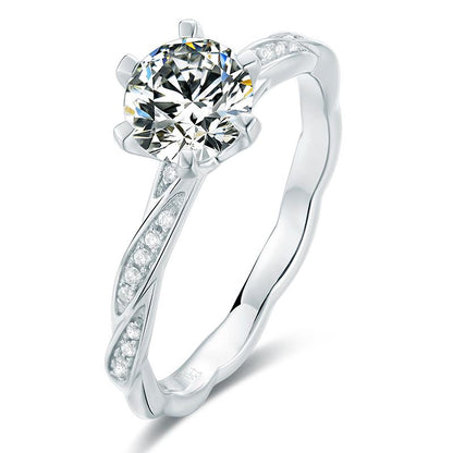 925 Sterling Silver Classic Round Cut CZ Happy Pave Rings