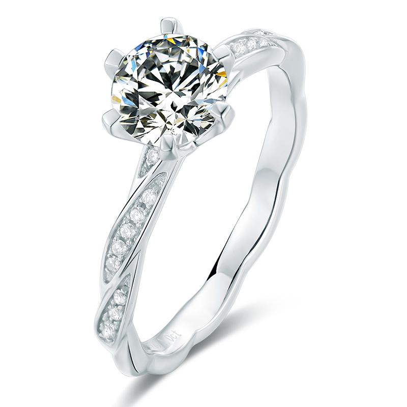 925 Sterling Silver Classic Round Cut Pave Silver CZ Ring