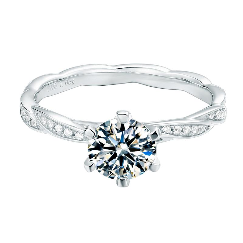 925 Sterling Silver Classic Round Cut CZ Happy Pave Rings