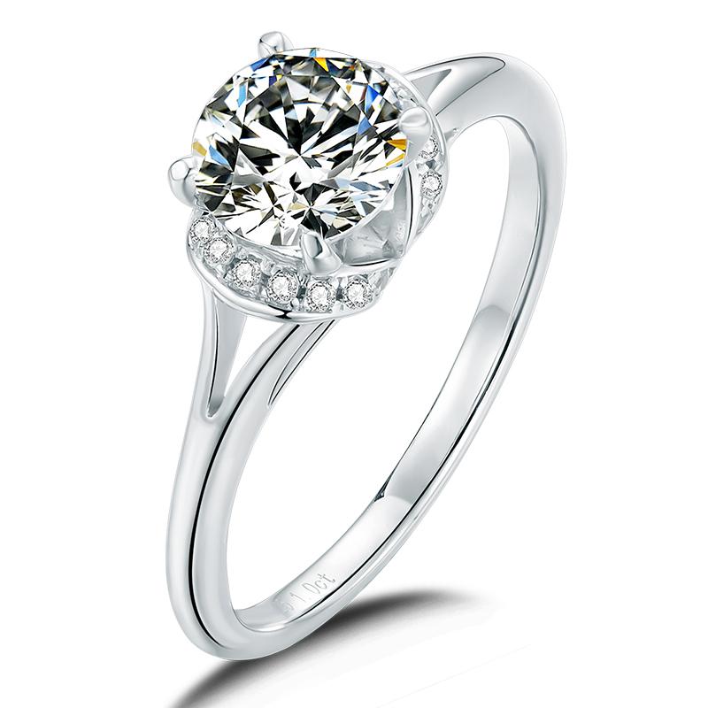 925 Sterling Silver Classic Round Cut Cluster CZ Ring