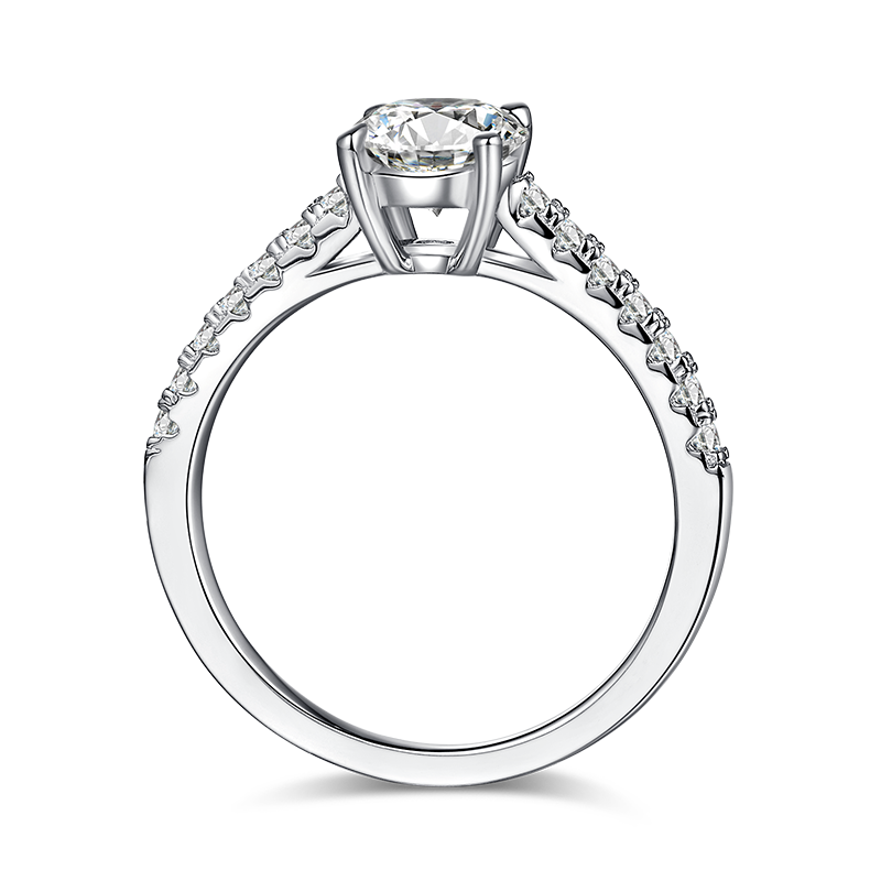 925 Sterling  Silver Round Cut Solitaire Pave Style Wedding Ring for Her 2