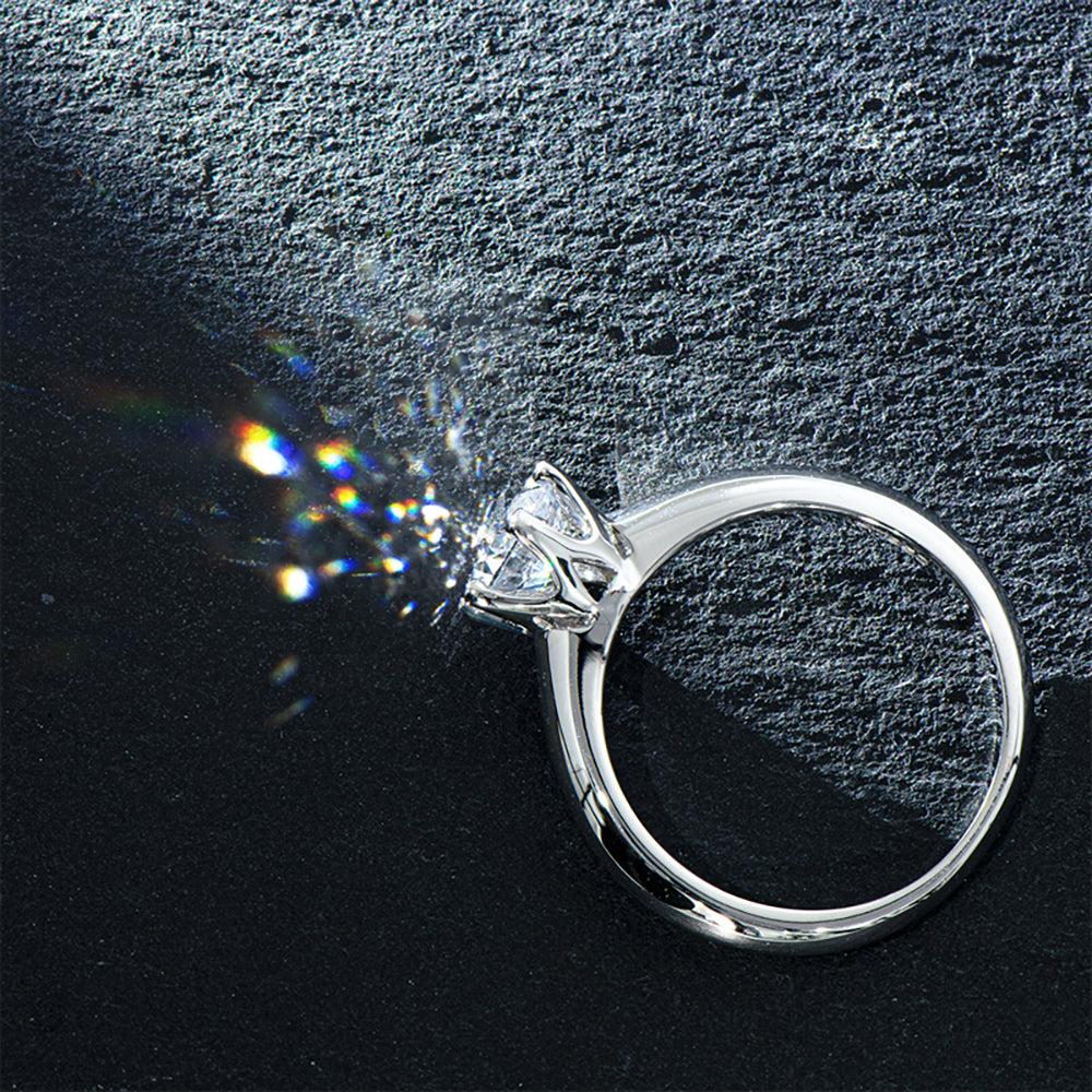 925 Sterling Silver Classic Round Brilliant Cut CZ Solitaire Ring