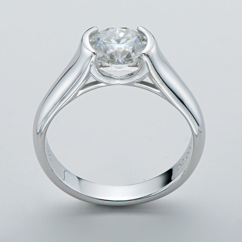 925 Sterling Silver Classic Round Cut CZ Solitaire Ring