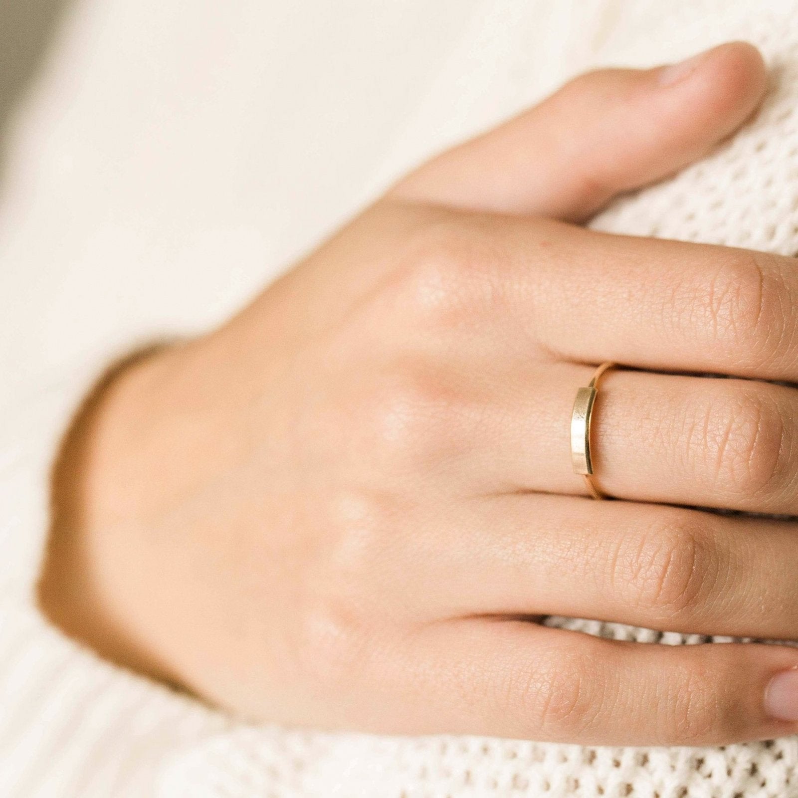 925 Sterling Silver Minimal Bar Ring 2