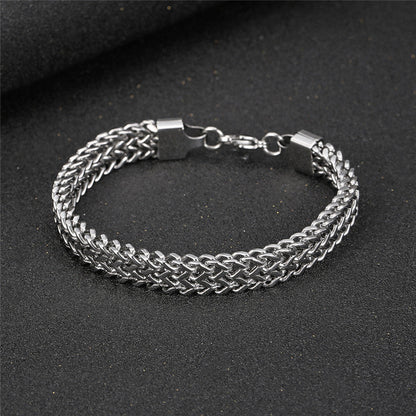 925 Sterling Silver Men Chain Bracelet Stainless Steel Bracelets