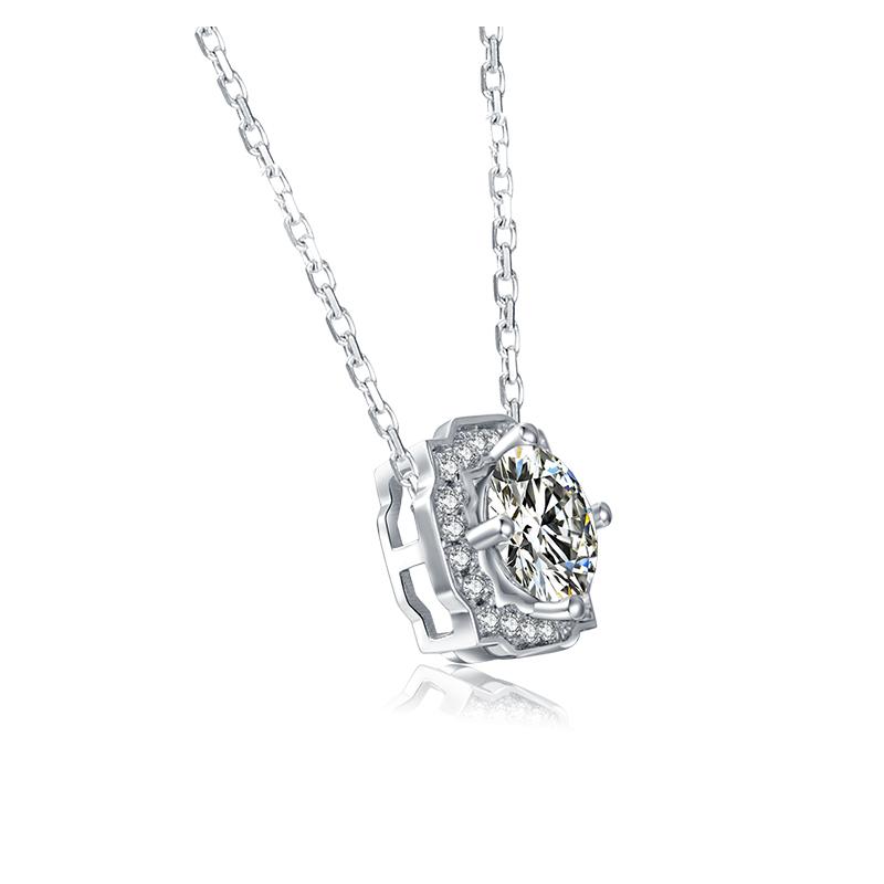 925 Sterling Silver Brilliant Round Cut CZ Diamond Stud Earrings Necklace Sets