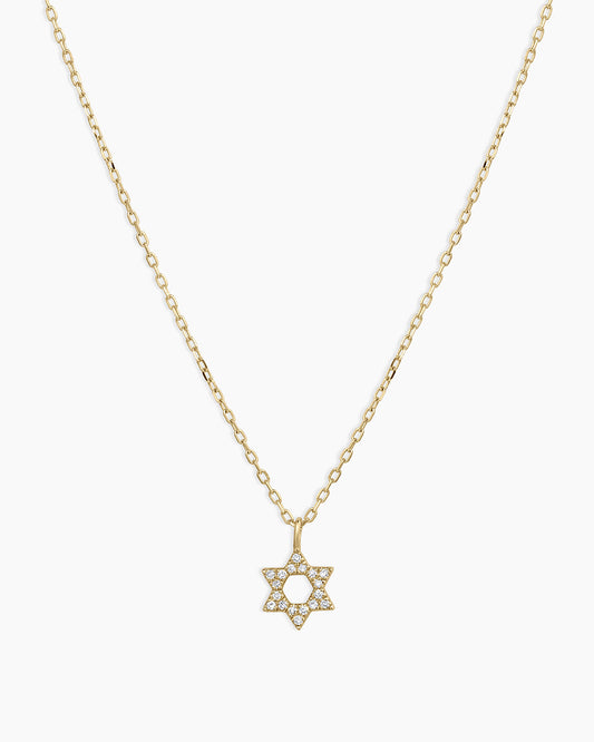 925 Sterling Silver Diamond Star of David Necklace 1