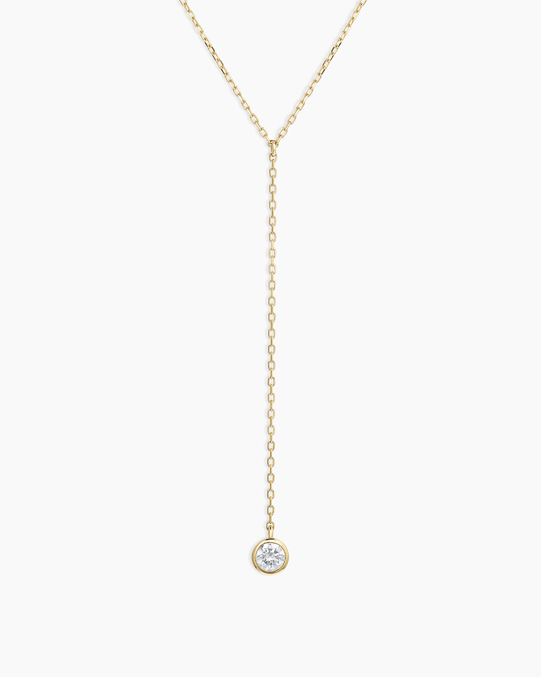 925 Sterling Silver Classic Diamond Lariat Necklace 1