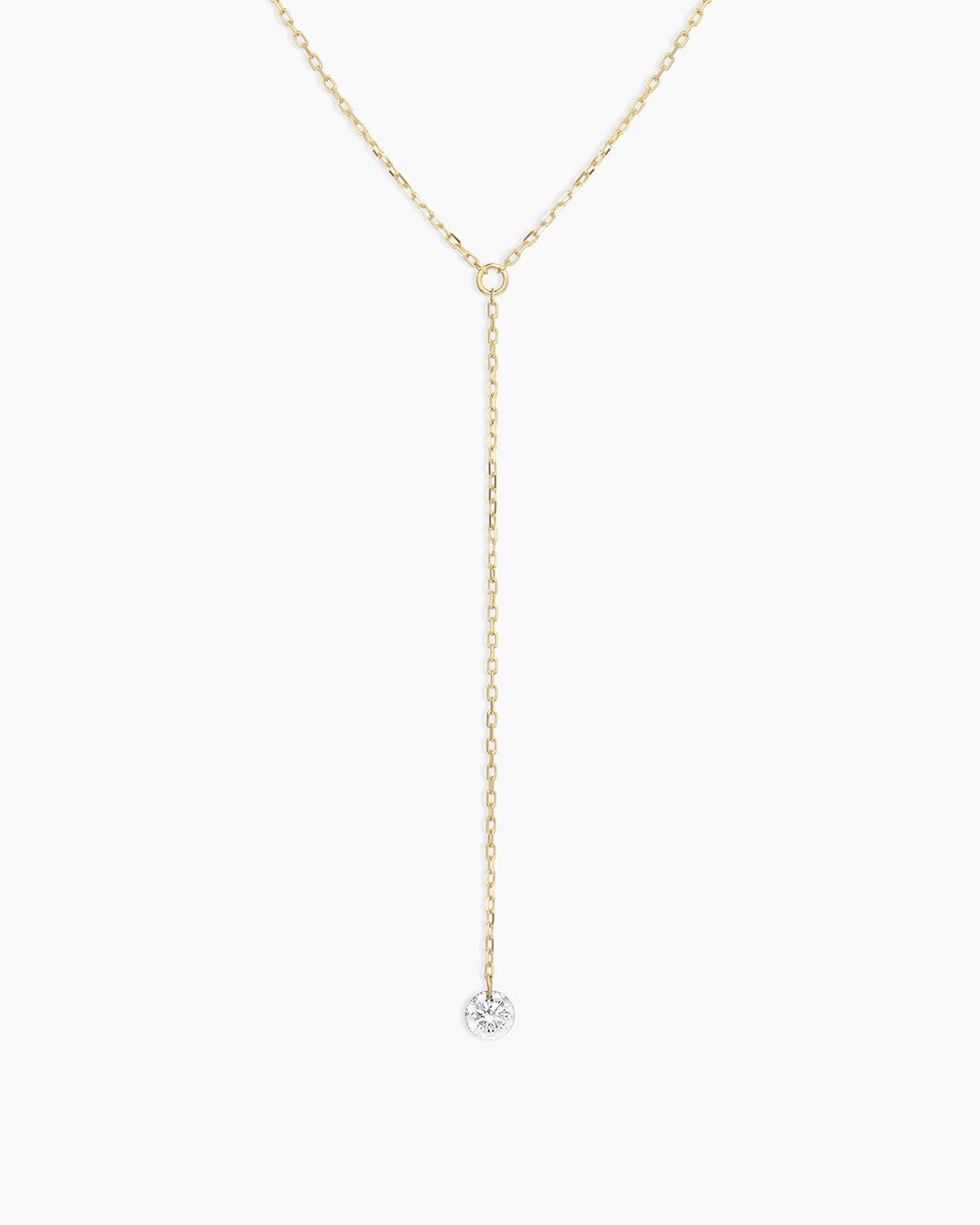 925 Sterling Silver Floating Diamond Lariat 1