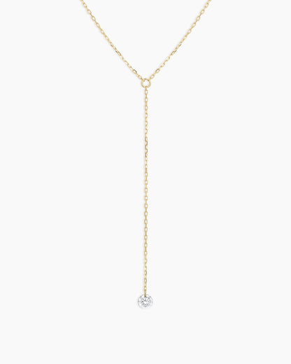 925 Sterling Silver Floating Diamond Lariat 1