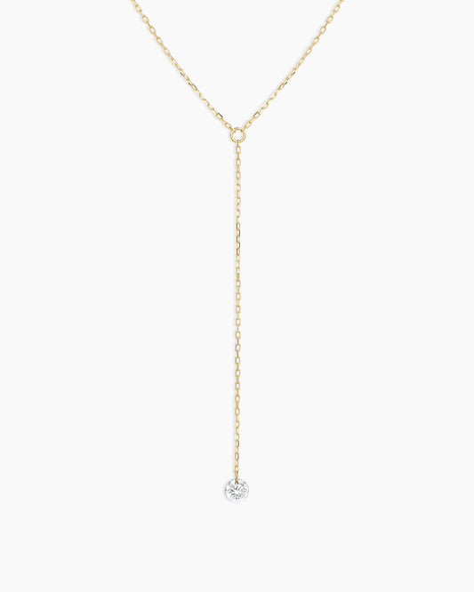 925 Sterling Silver Floating Diamond Lariat 1