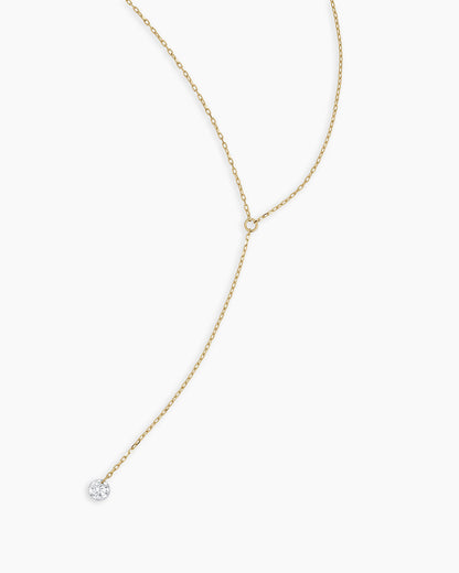 925 Sterling Silver Floating Diamond Lariat 4