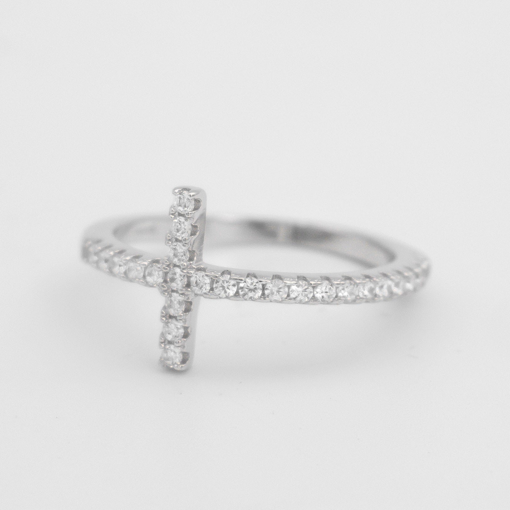 925 Sterling Silver Horizontal Cross Ring 4