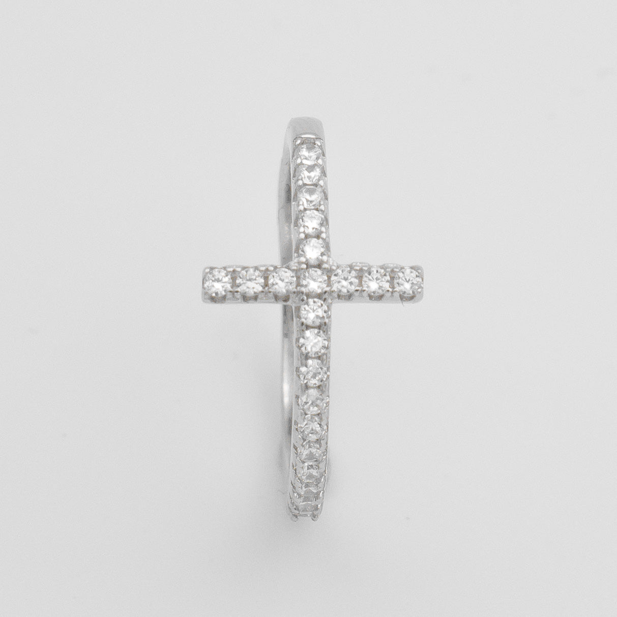 925 Sterling Silver Horizontal Cross Ring 3