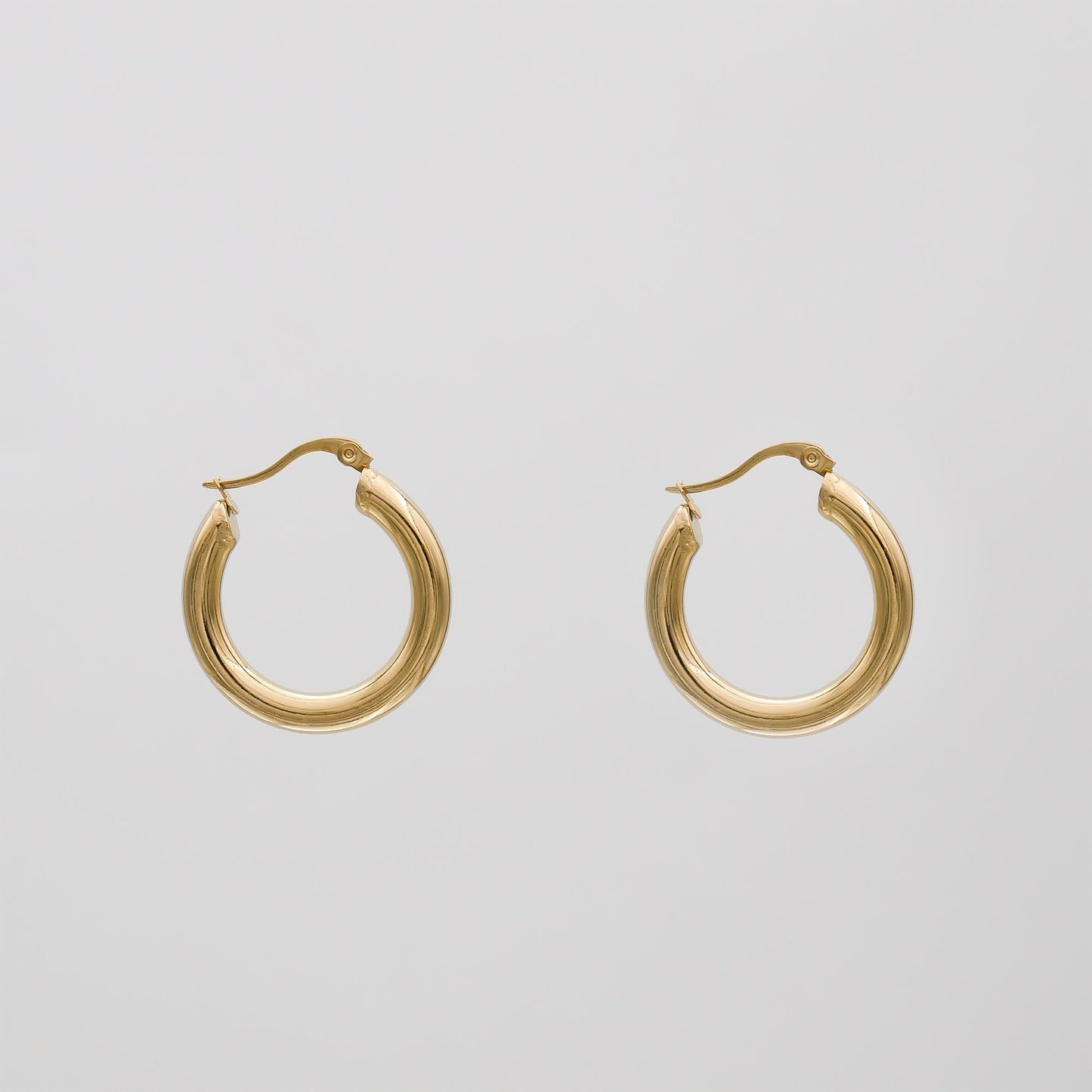 925 Sterling Silver Classic Gold Filled Hoops 15