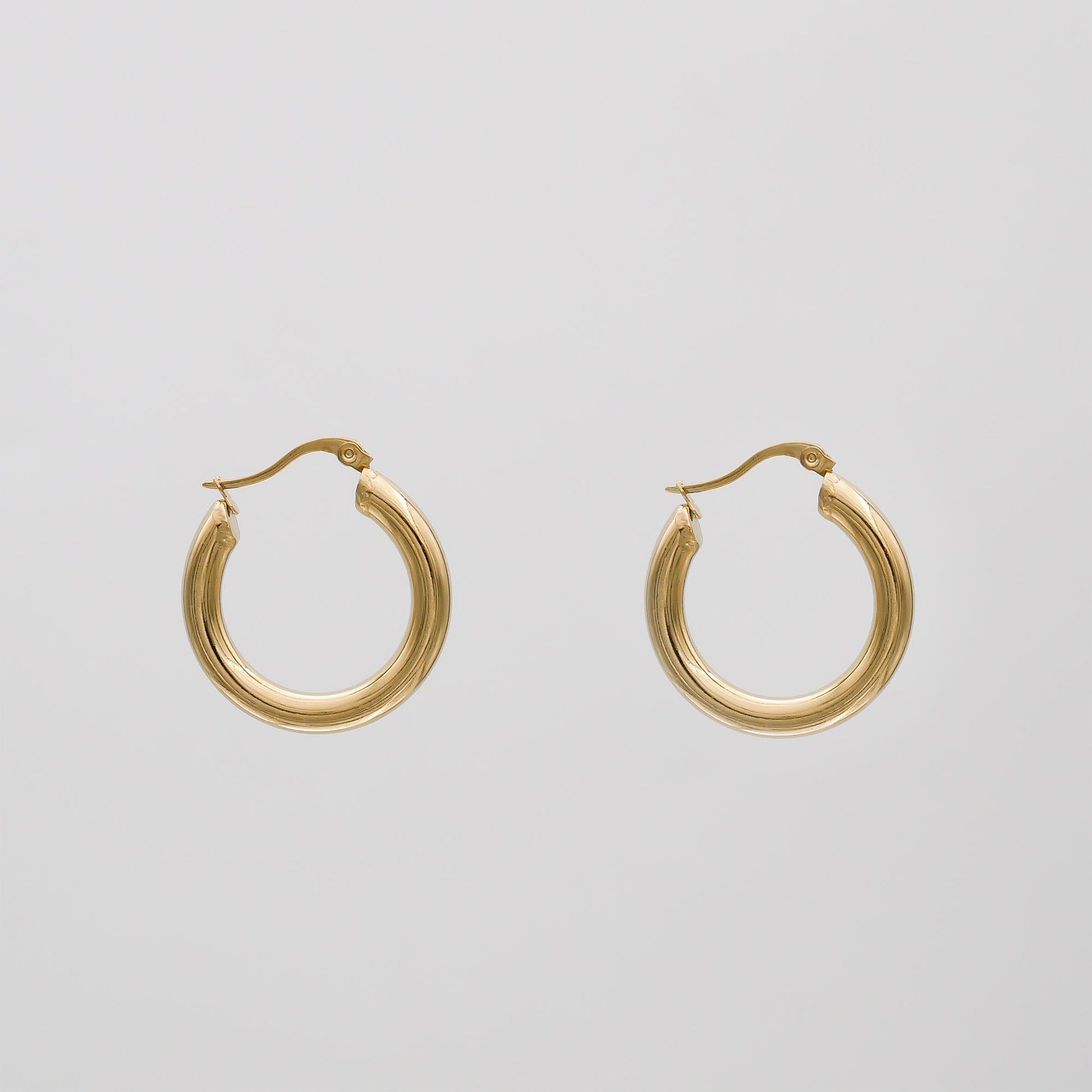 925 Sterling Silver Classic Gold Filled Hoops 15