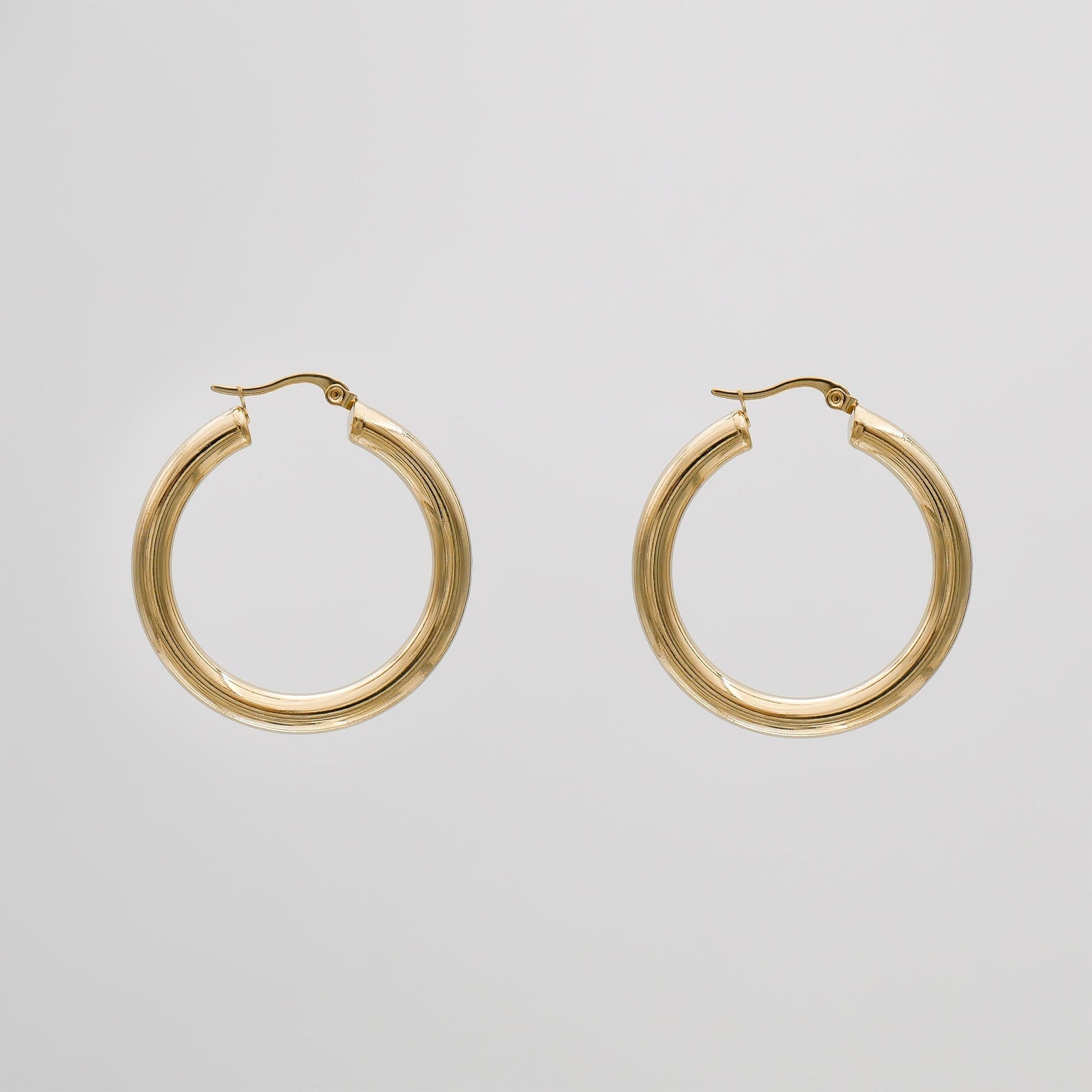 925 Sterling Silver Classic Gold Filled Hoops 1