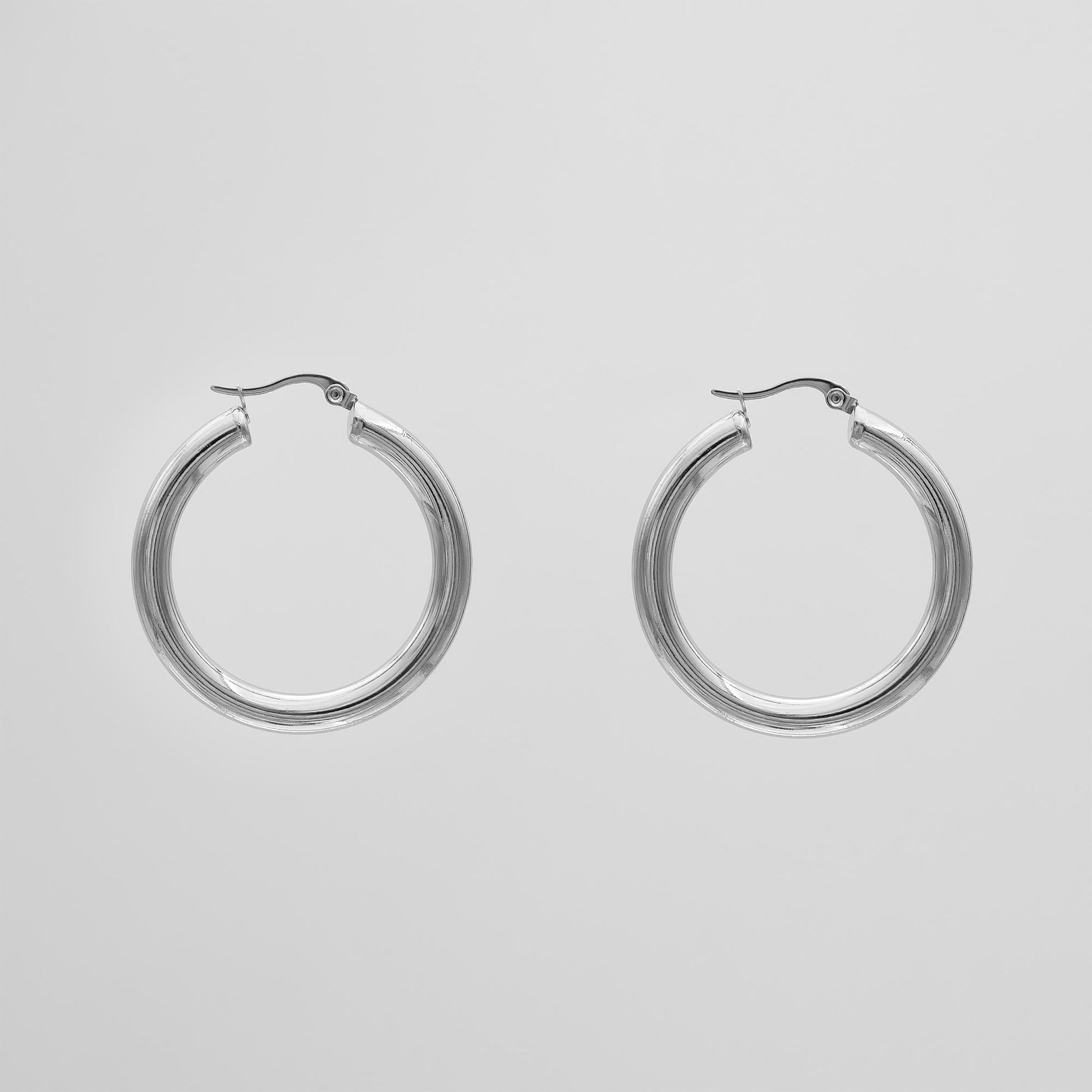 925 Sterling Silver Classic Silver Filled Hoops 1