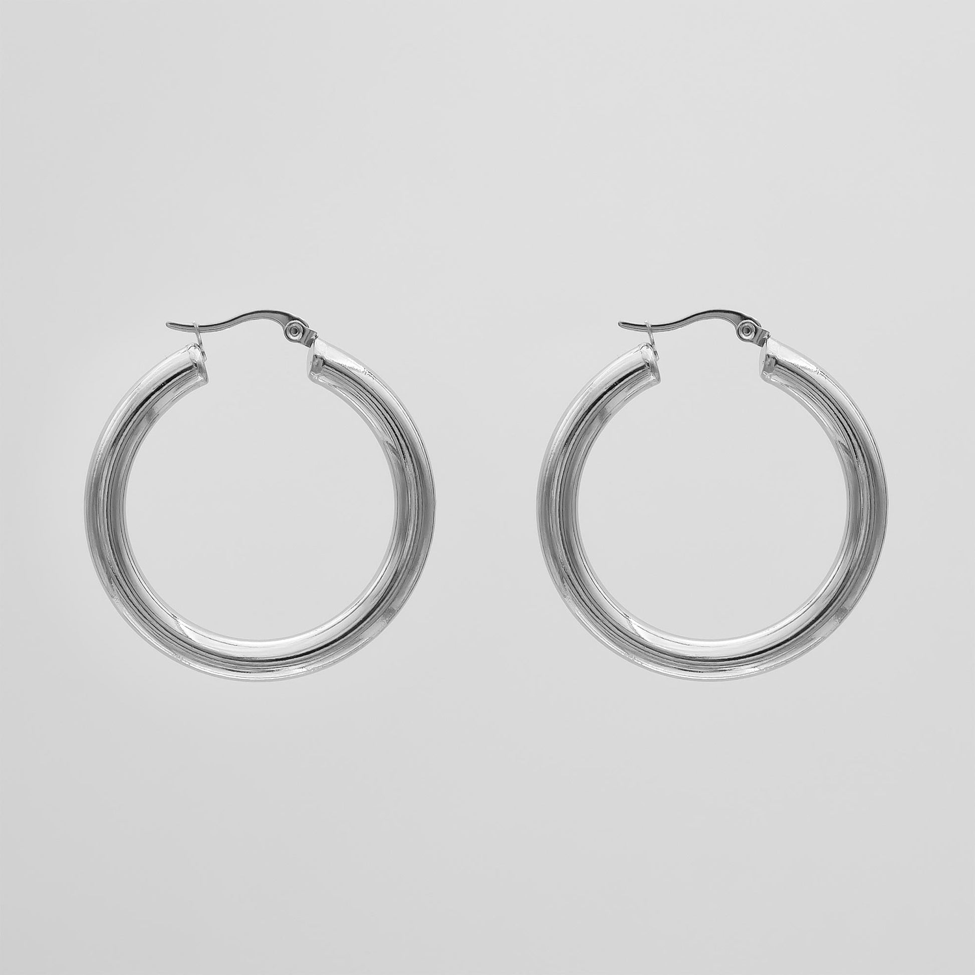 925 Sterling Silver Classic Silver Filled Hoops 14