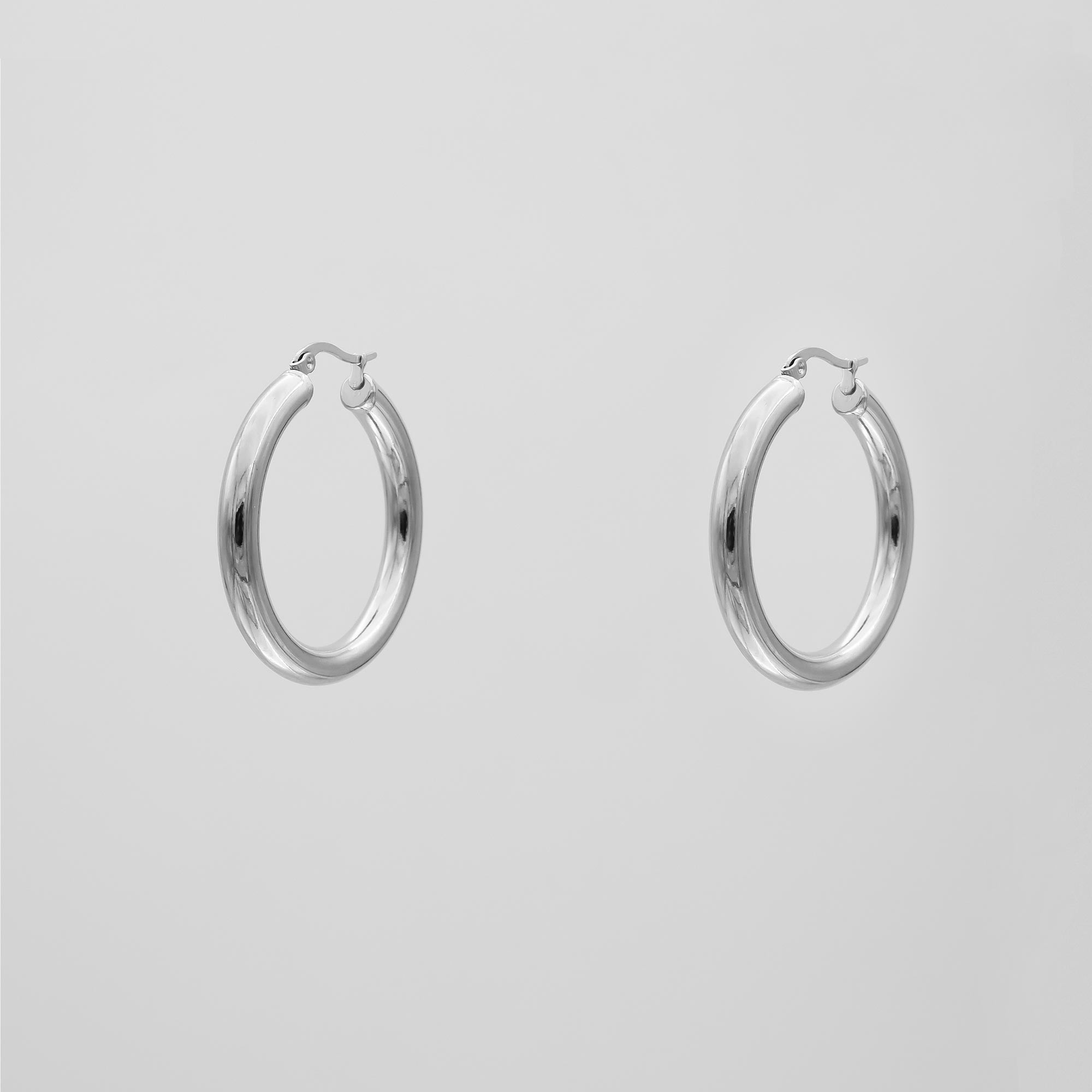 925 Sterling Silver Classic Silver Filled Hoops 13