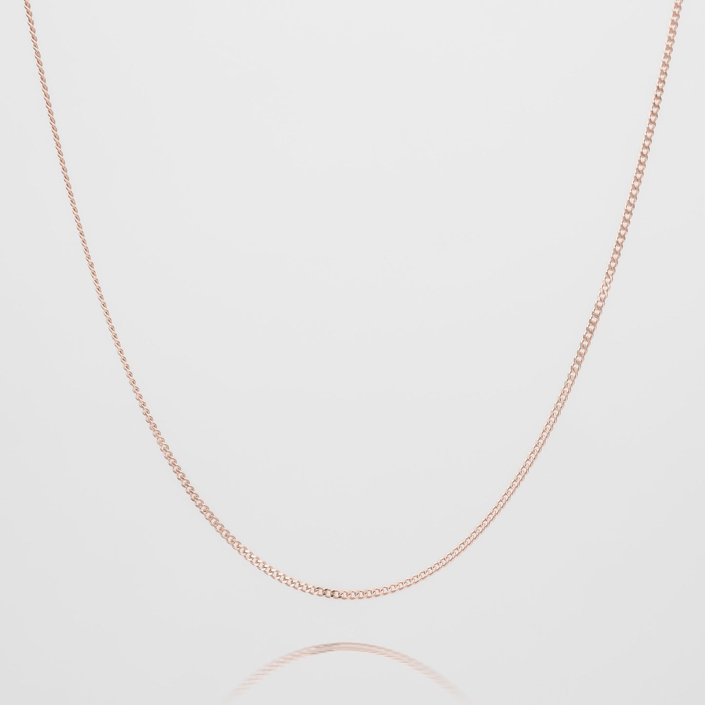 925 Sterling Silver Mini Curb Necklace 8