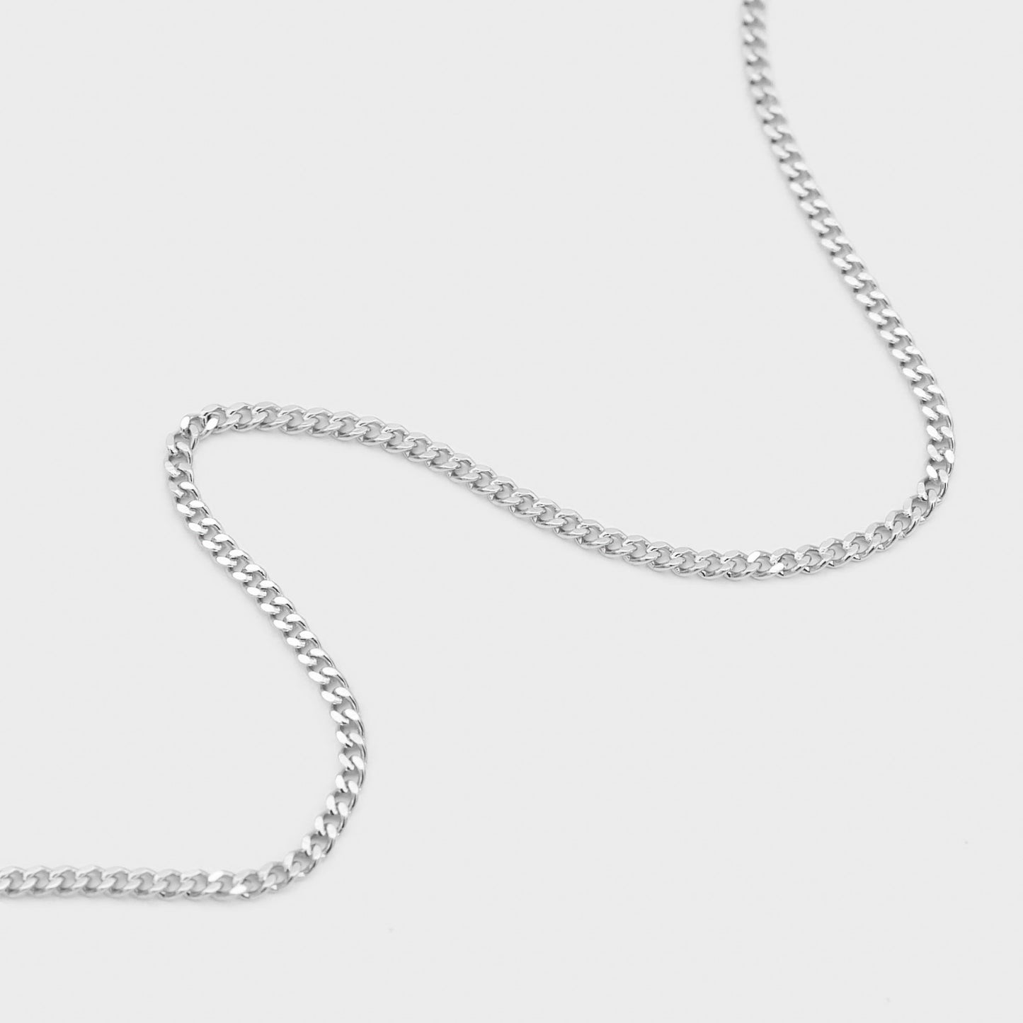 925 Sterling Silver Mini Curb Necklace 7