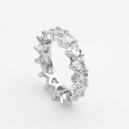 925 Sterling Silver Love Heart CZ Ring 1