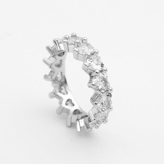 925 Sterling Silver Love Heart CZ Ring 1