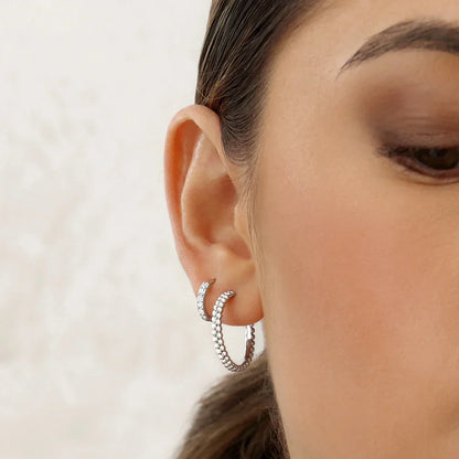 925 Sterling Silver Paros Hoops 3