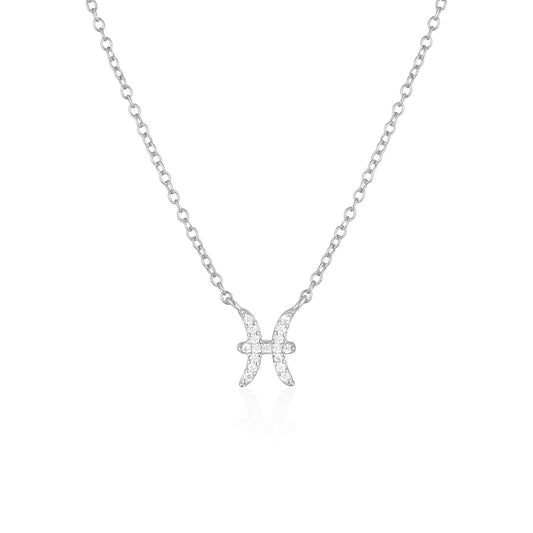 925 Sterling Silver Pisces Charm Necklace 1