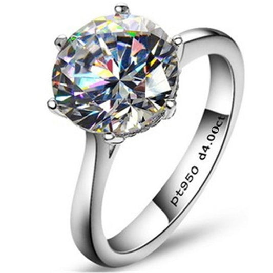 925 Sterling Silver  Classic Round Brilliant Cut CZ Solitaire Ring