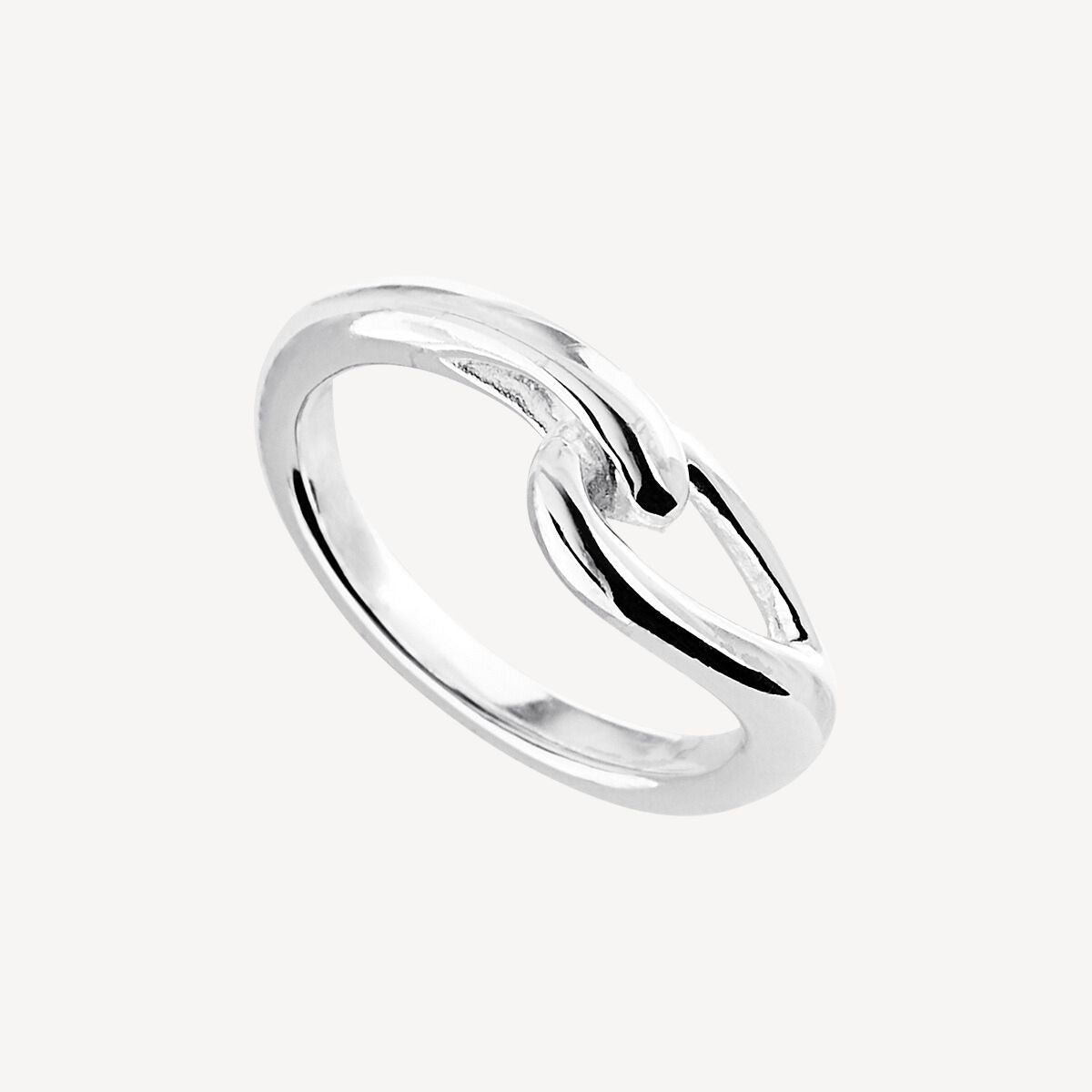 7mm Gratitude Silver linked-loop band Ring 1