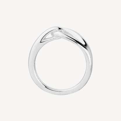 7mm Gratitude Silver linked-loop band Ring 4