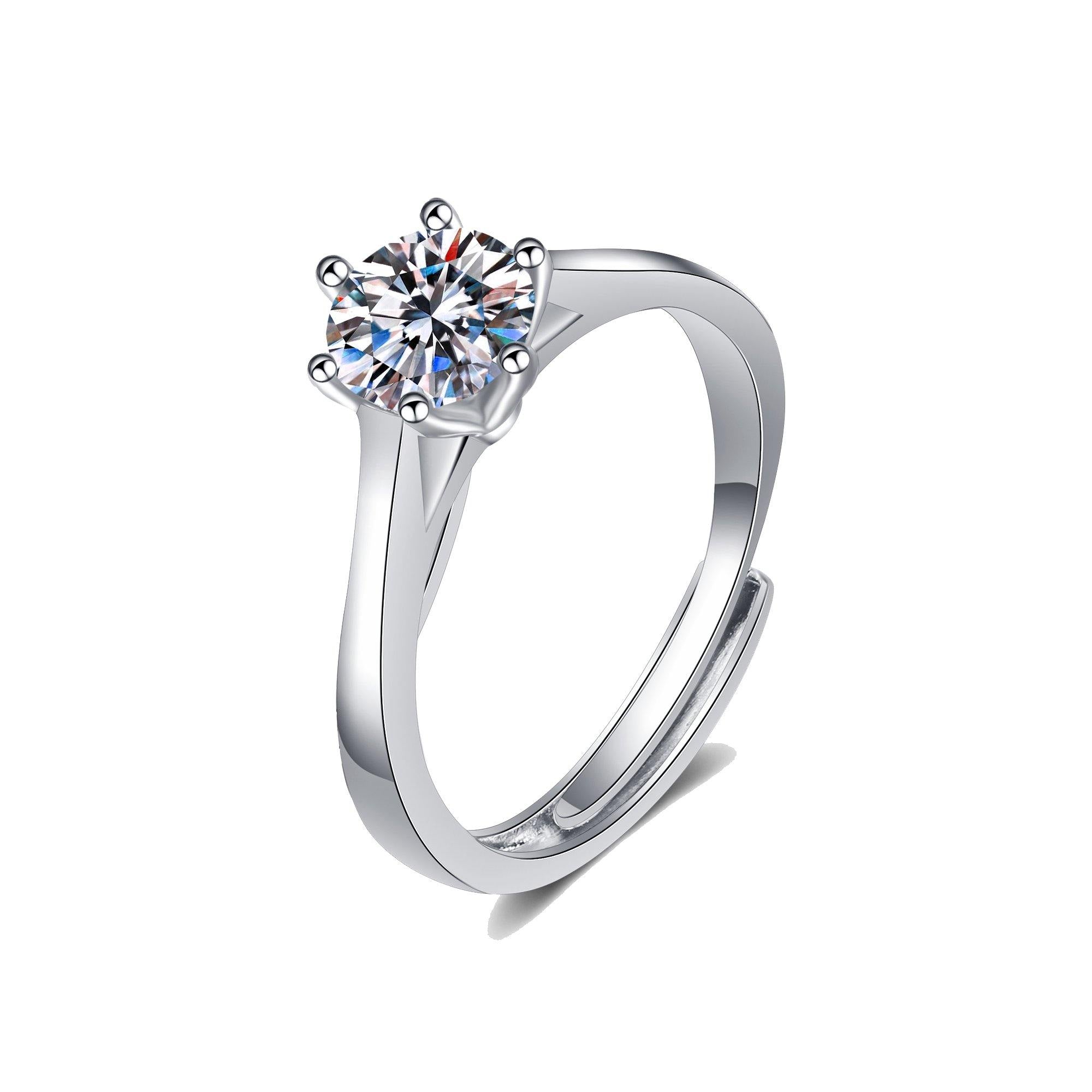 925 Sterling Silver Round Cut CZ Solitaire Ring