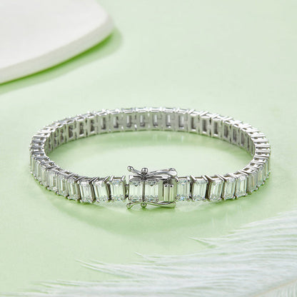 925 Sterling Silver Rectangular Stone  Bracelet 3